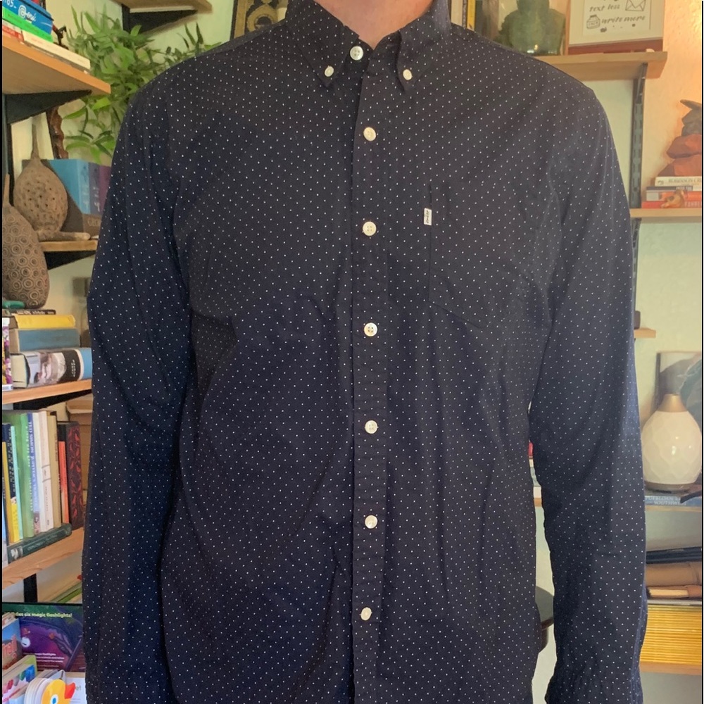 Levi’s blue dotted long sleeve shirt
